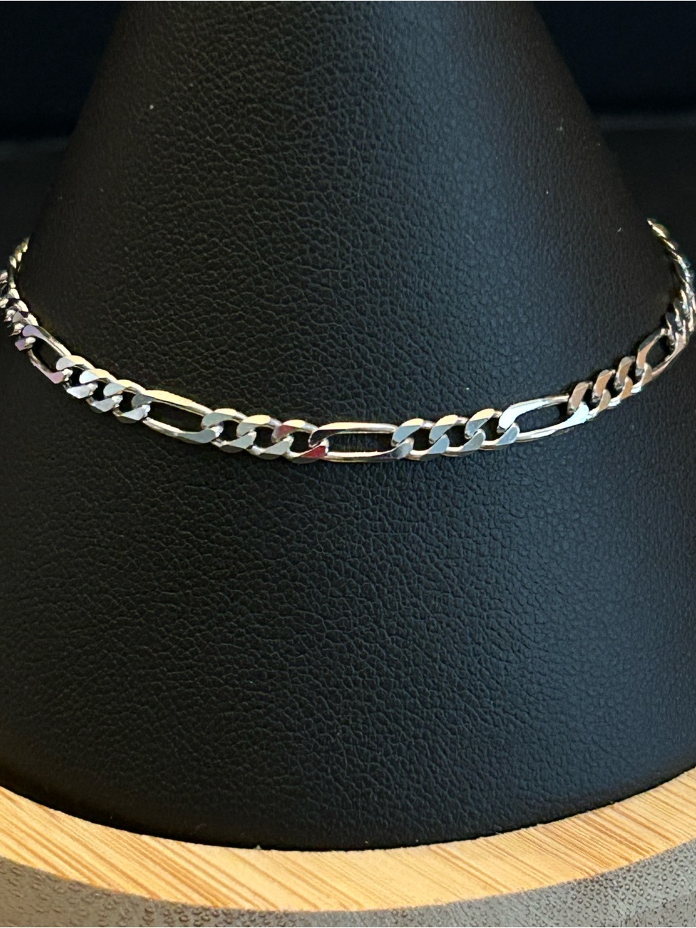 Unisex Classic Italian Made 3 & 1 Figaro Link Bracelet in 925 Sterling Silver